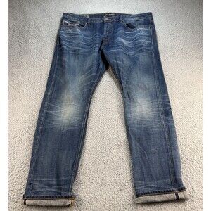 Cult of Individuality Greaser Straight Jeans Mens 42x34 Japanese Selvedge Denim